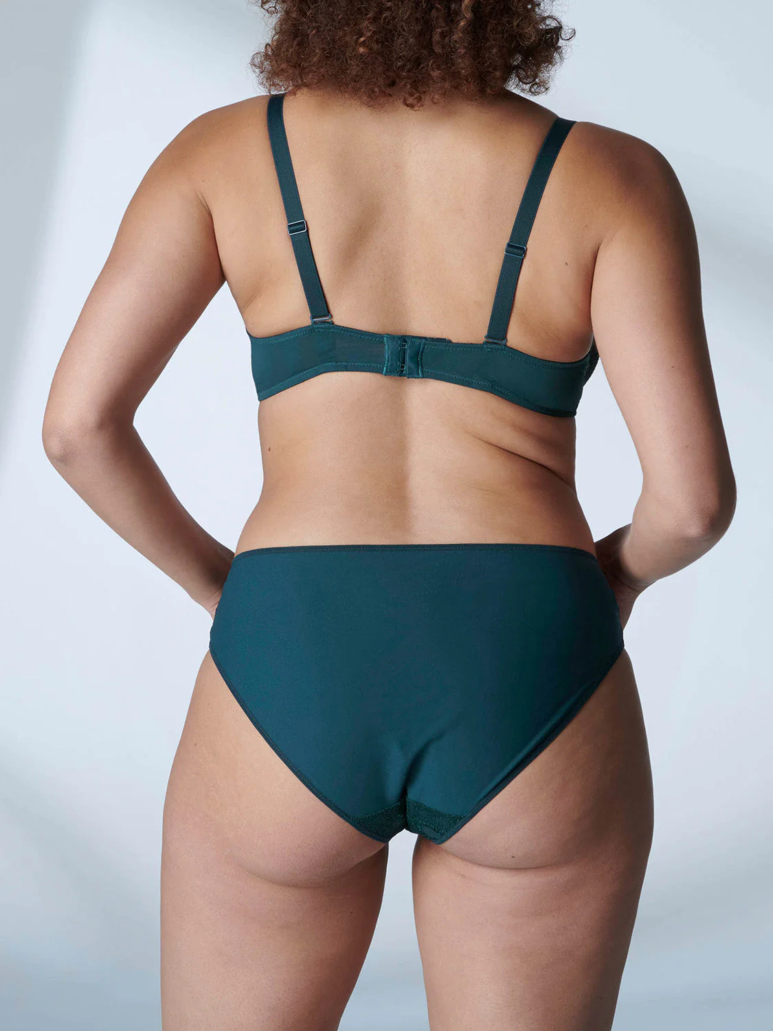 Full cup plunge bra -  English Green - Image 9