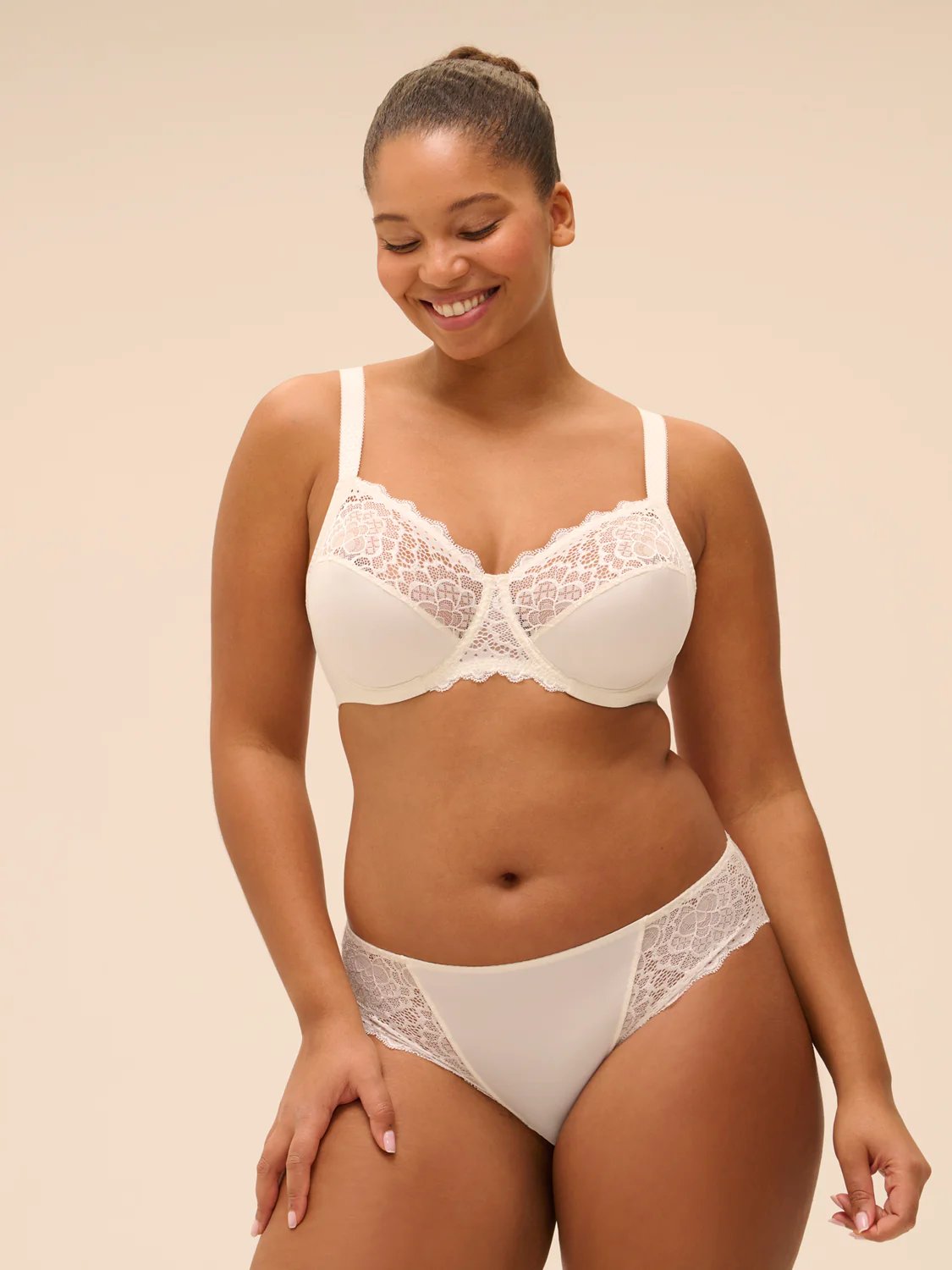 Full cup support bra - Natural