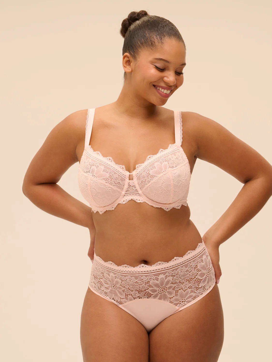 Full cup support bra - Petal Powder - Image 5