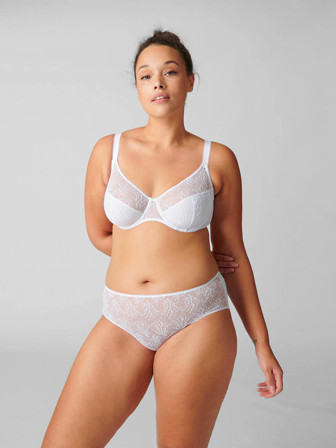 Full cup support bra - White