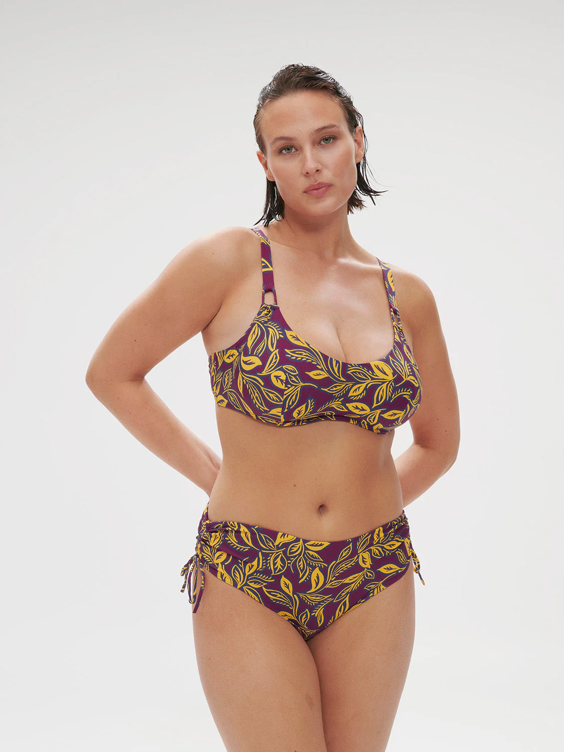 High-waist bikini brief - Agadir Purple Print - Image 9