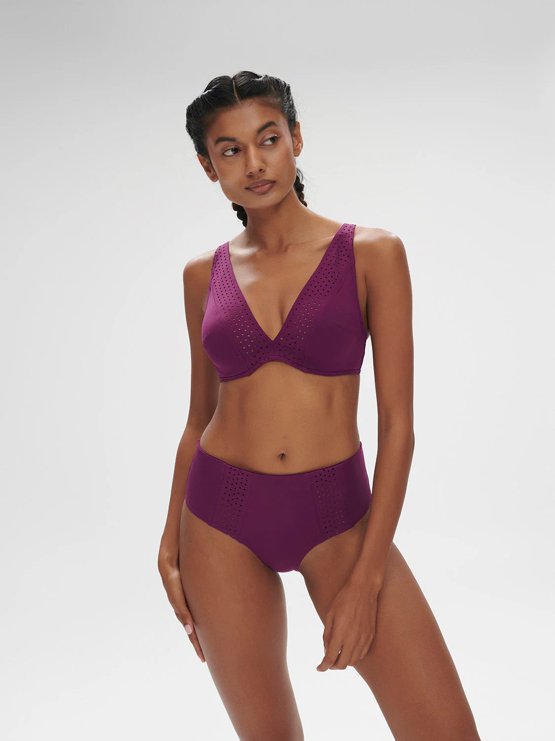 High-waist bikini brief - Blackberry - Image 4