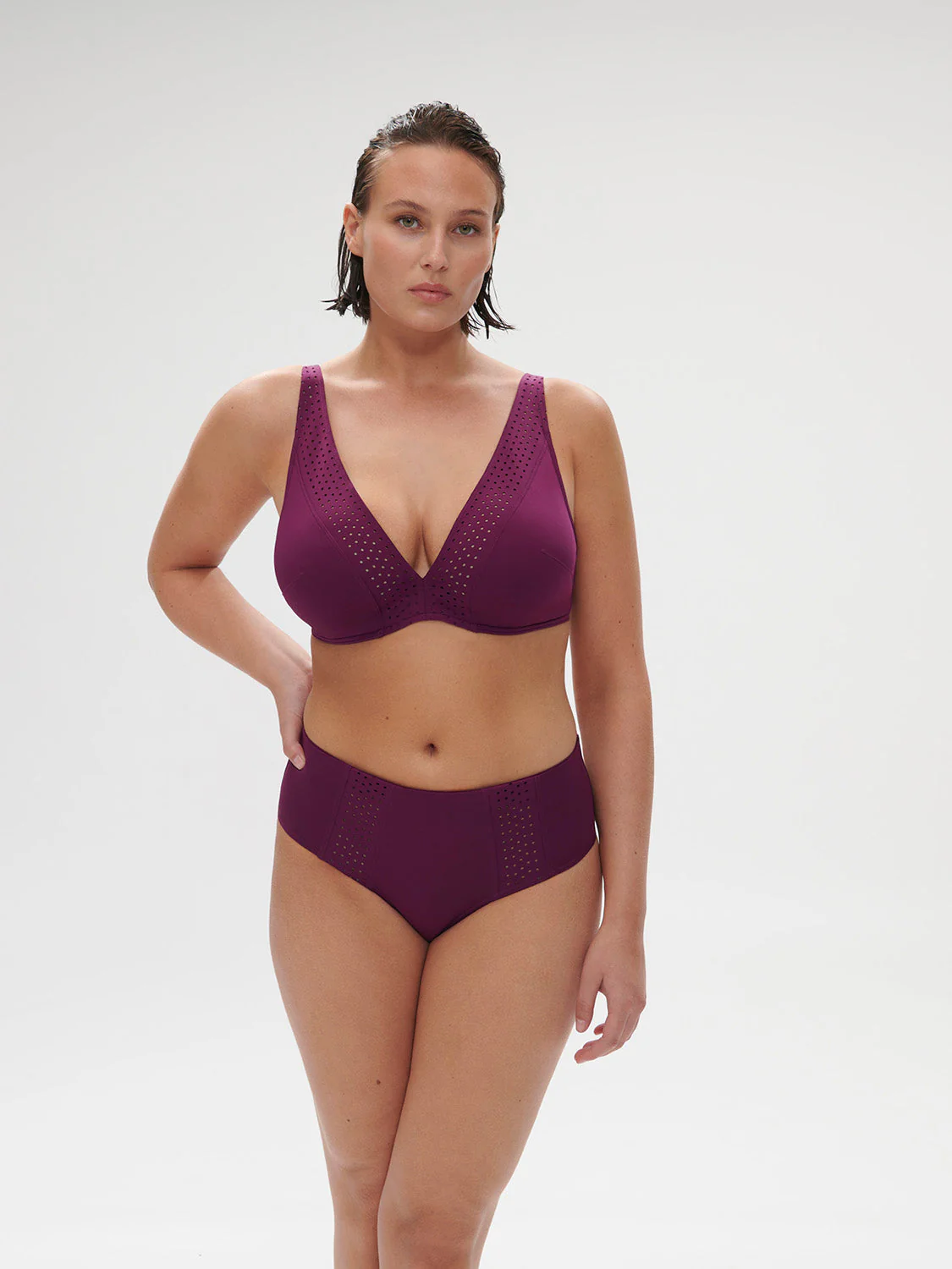 High-waist bikini brief - Blackberry - Image 9