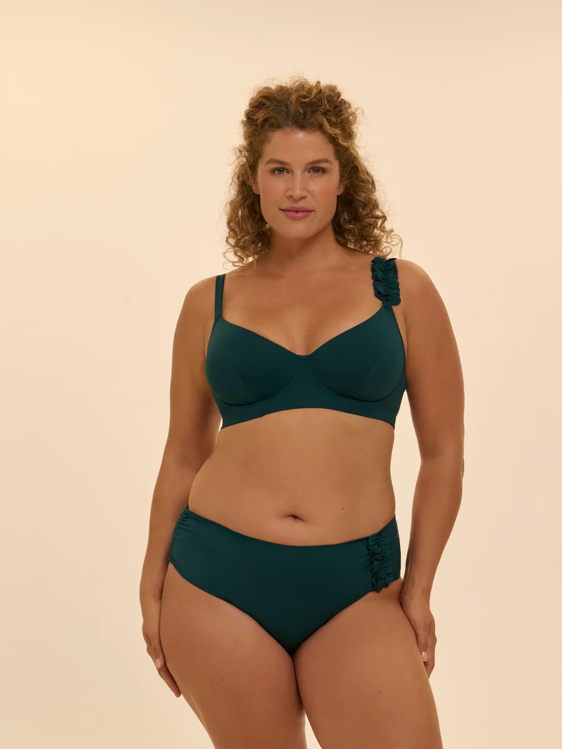 High-waist bikini brief - Emerald green - Image 10