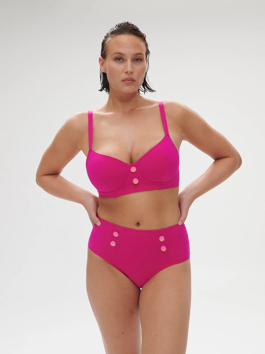 High-waist bikini brief - Hibiscus Pink - Image 9