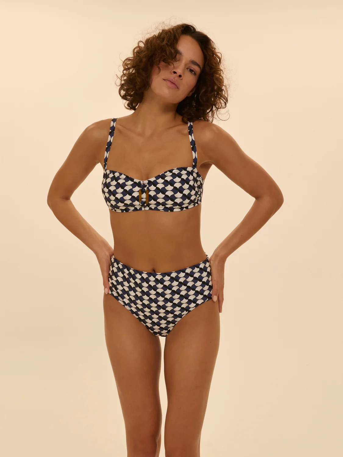 High-waist bikini brief - Sailing print - Image 4