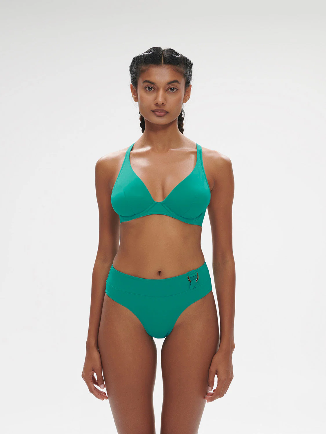 High-waist bikini brief - Waterfall Green - Image 4