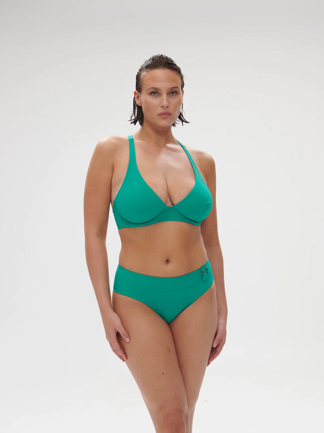 High-waist bikini brief - Waterfall Green - Image 9