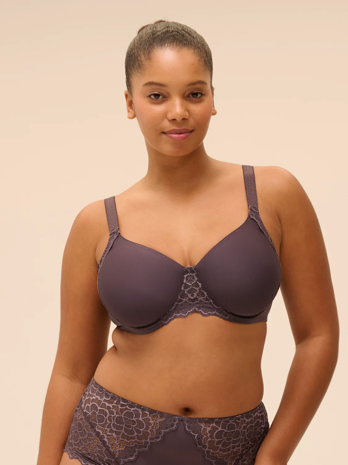 Moulded rigid underwired bra - Graphite Grey