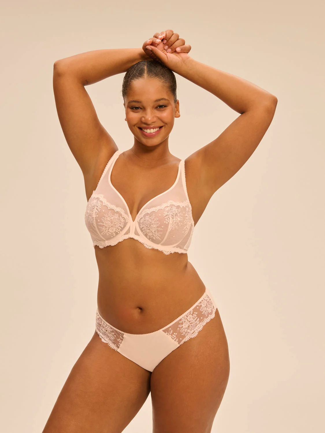 Plunging underwired bra - Sakura pink - Image 10