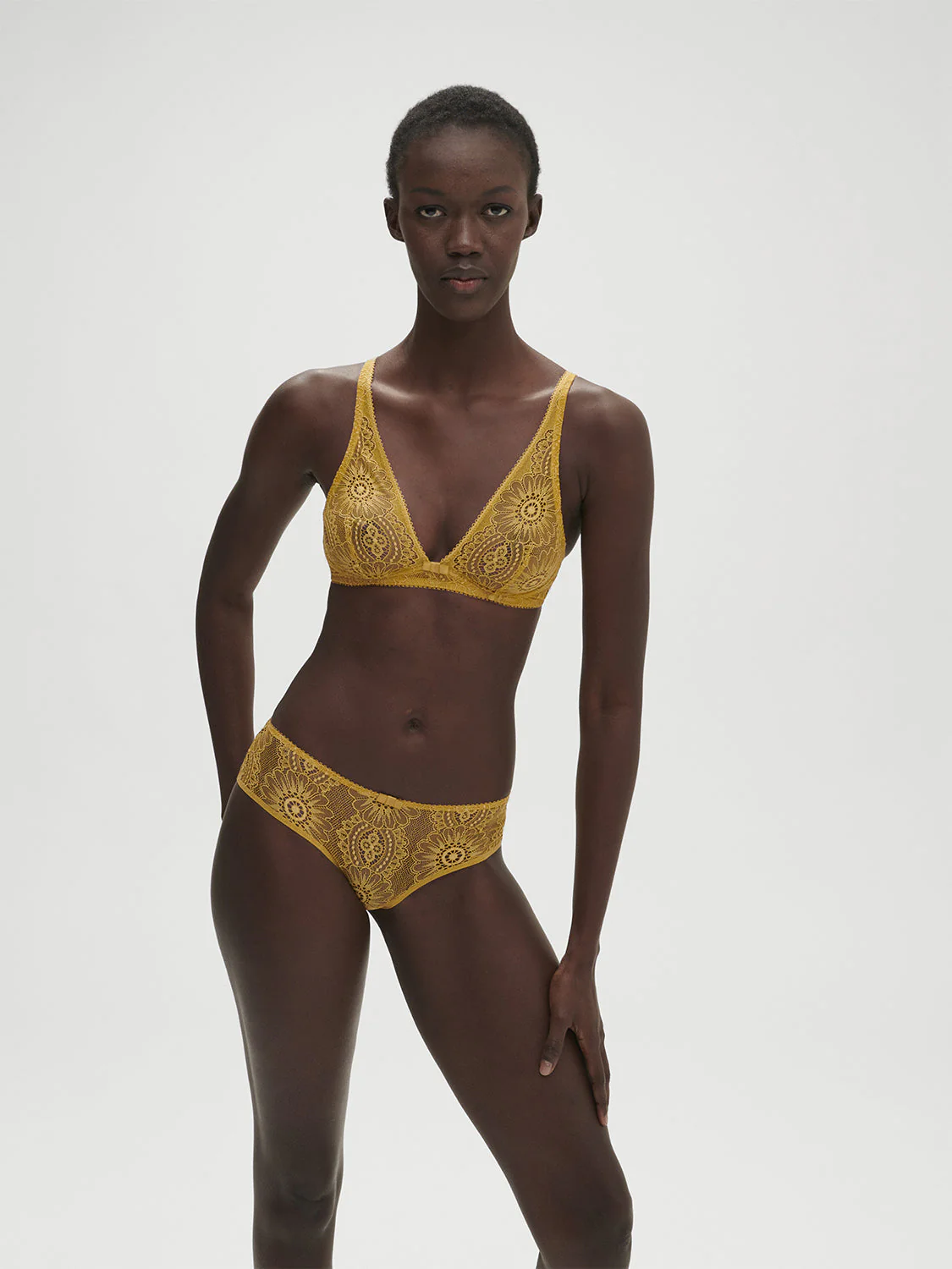 Soft cup triangle bra - Golden Yellow - Image 3