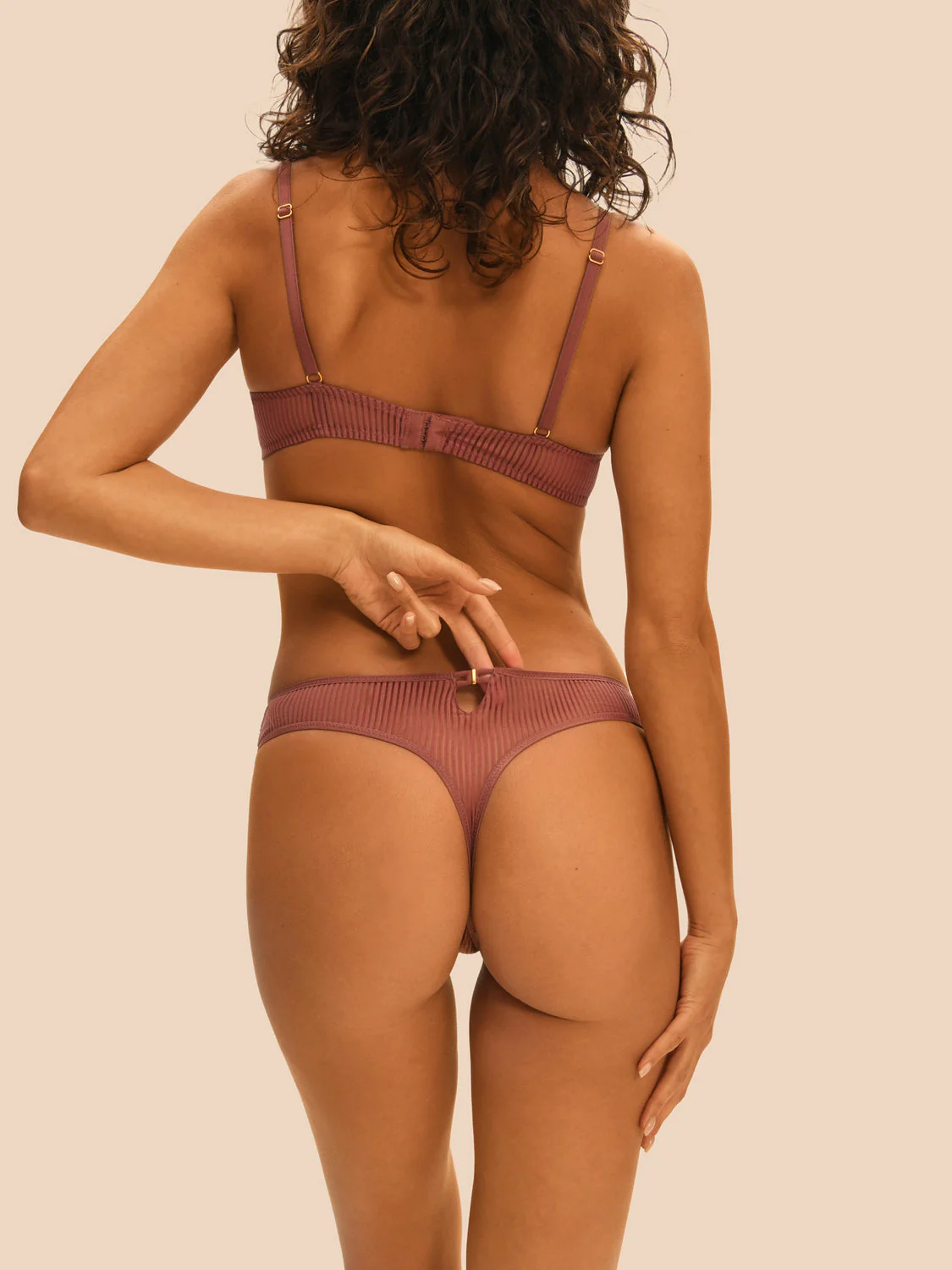 Soft cup triangle bra - Mulberry - Image 7
