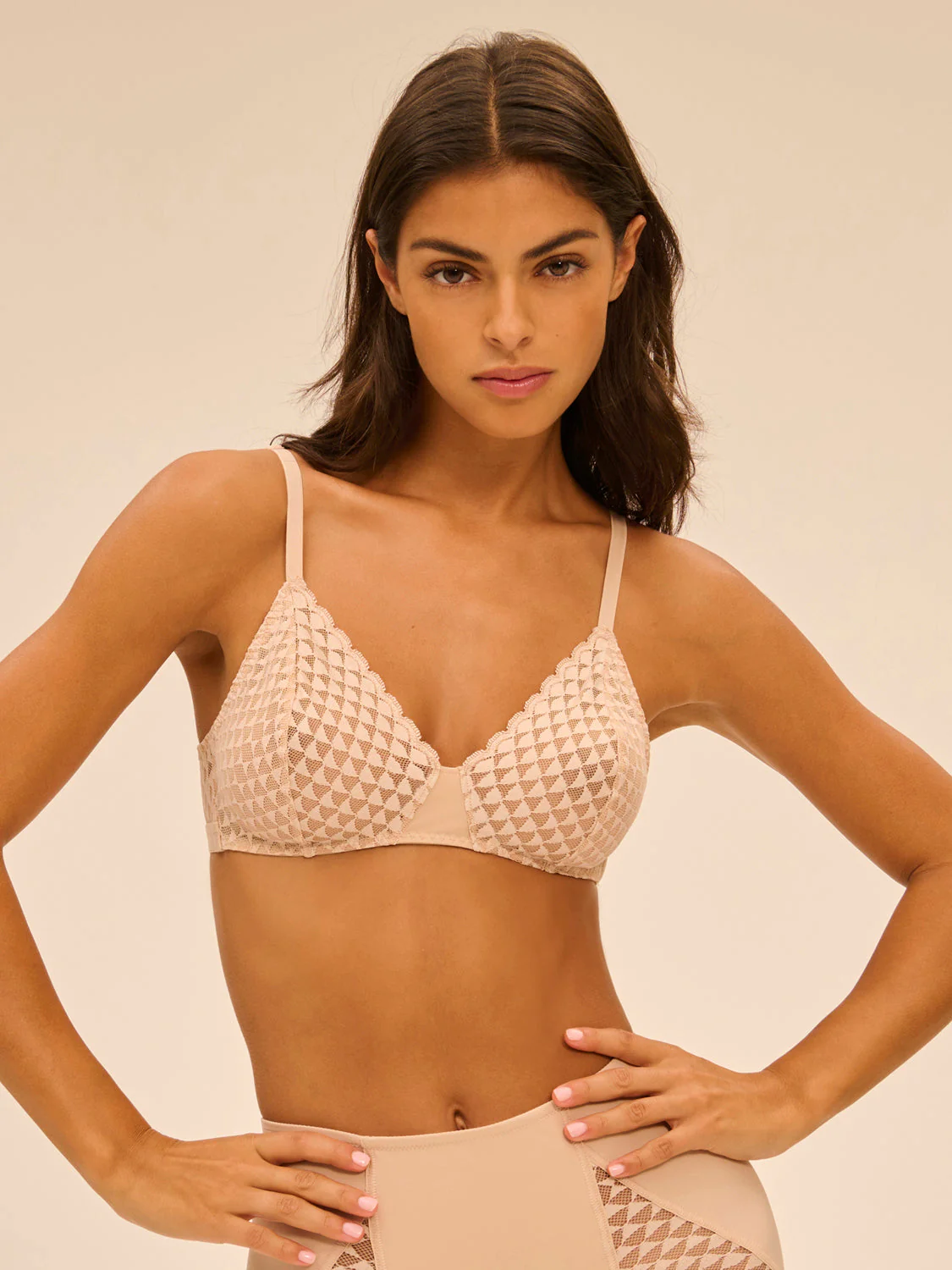 Soft cup triangle bra - Peau rosée