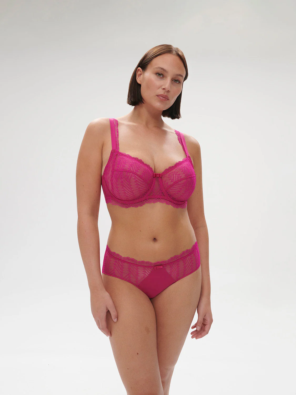 Squared neckline full cup bra - Hibiscus Pink - Image 5