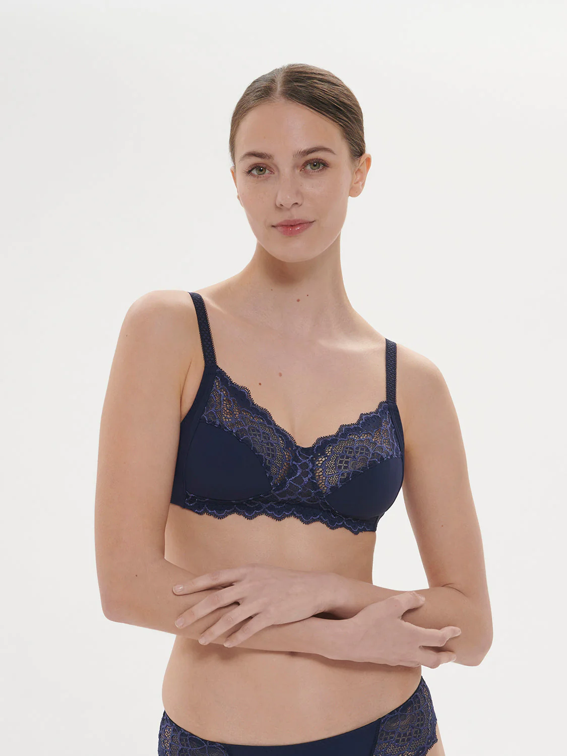 Structured wireless bra - Ink Blue